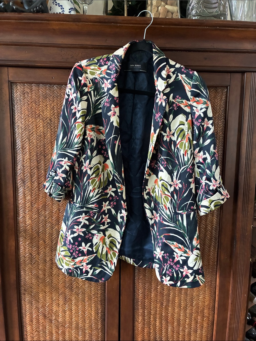 Zara  Floral-Print Blazer Jacket